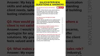 4 Most Common Interview Questions and Answers for Sales Job [upl. by Helse]