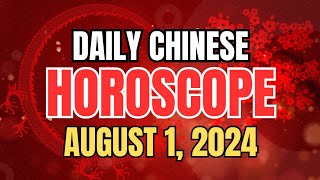 Daily Chinese Horoscope August 1 2024 For Each Zodiac Sign amp Lucky Number And Color  Ziggy Natural [upl. by Ahsytal]