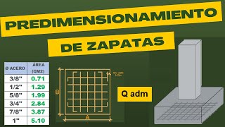 PREDIMENSIONAMIENTO DE ZAPATAS medida requerida de una zapata y cuanto acero debería llevar [upl. by Amikan]