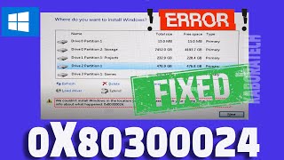 Windows INSTALL Error 0x80300024 [upl. by Daly]