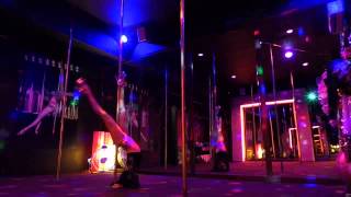 Advanced Pole Tricks  Janeiro Dragons Tail Magic Split Headstand Handstand etc [upl. by Wenger806]