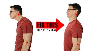 FIX Forward Head Posture in 4 minutes  Exercises for Hunchback Posture [upl. by Ical542]