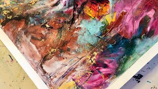 EASY Acrylic Abstract Painting Technique  Painting Without A Brush [upl. by Yrol]