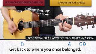 The Beatles Get Back en guitarra acústica clase y tutorial completo [upl. by Htbazile]