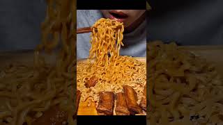 EATING ASMR ll 2x Spicy Noodle asmrsounds mukbang spicymukbange eatingsounds [upl. by Hirz793]