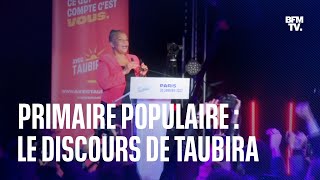 Primaire populaire le discours de Christiane Taubira après sa victoire [upl. by Stephi230]