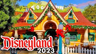 Mickeys Toontown at Christmas  Disneyland Park 2023 4K POV [upl. by Nevaed946]