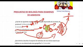 2 preguntas de bioologia para examenes de admision Profe monera [upl. by Vasti246]