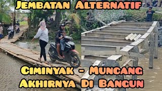 Jembatan Sementara Ciminyak  Muncang Dibangun topikbanten [upl. by Anabal]