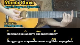 Maria Clara Janah Rapas x Pjansein Easy And Learn Guitar Chords Tutorial With Lyrics Denzcj19993 [upl. by Slack847]