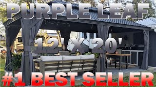 PURPLE LEAF 12 X 20 Permanent Hardtop Gazebo Aluminum Gazebo with Galvanized Steel B08PFH8BCZ [upl. by Fein79]