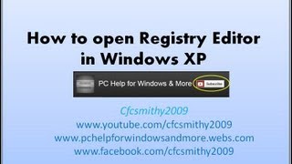 How to open Registry Editor in Windows XP [upl. by Ahcsrop326]