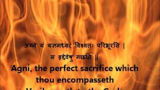 Full Agni Suktam Rig Veda Book 1 Hymn 1 Devanagari Sanskrit English translationswmv [upl. by Oile]