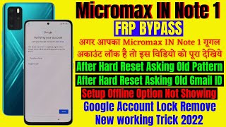 Micromax IN Note 1 Frp Bypass Without PC 100 Free  Setup Offline Option Not Showing Solution [upl. by Marelda]