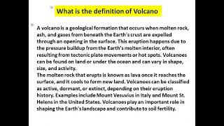 what is the definition of volcano [upl. by Ahsieat]