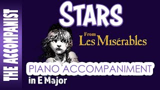 STARS from LES MISERABLES  Piano Accompaniment Karaoke Lyrics in CC [upl. by Asiret]