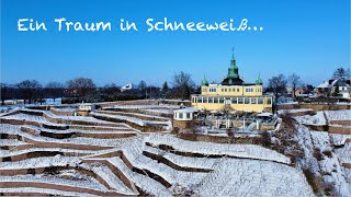 Das Radebeuler Spitzhaus in Schneeweiß Drohne DJI Mini 2 [upl. by Will495]