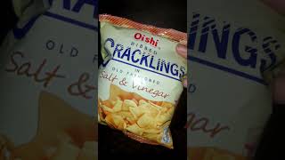 OISHI CRACKLINGS SALT amp VINEGAR  shorts asmr crackling snack oishi chips [upl. by Htebharas]