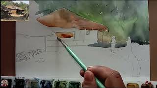 Easy Outdoor Watercolor Painting for Beginners [upl. by Ahsercul152]