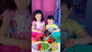 Children make healthy and delicious stuffed peppers shorts viral food trending kids viral [upl. by Anigue887]