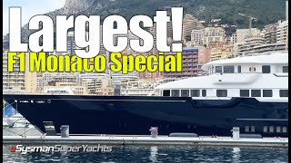 F1 Edition Largest Yachts in Monaco [upl. by Ayikaz]