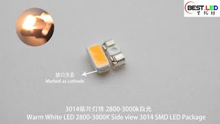 Warm White LED 28003000K Side view 3014 SMD LED Package [upl. by Drobman486]