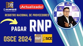 🔴Cómo pagar RNP 2024 Registro Nacional de Proveedores del Estado OSCE  Actualizado [upl. by Dlorad]