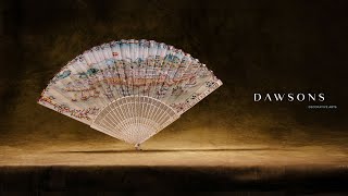 A Chinese Ivory amp Rice Paper Fan  Dawsons Fine Asian Art [upl. by Guyer]