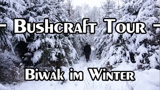 Bushcraft Tour Biwak im Winterwald  Overnighter  Outdoor BadenWürttemberg [upl. by Fanning]