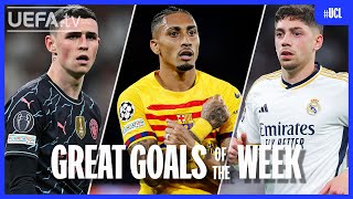 UCL Great Goals QuarterFinals 1st leg  Foden Raphinha Valverde [upl. by Nibram]