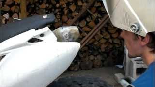 Welding exhaust of crf450r with lincoln 140 [upl. by Airakaz]