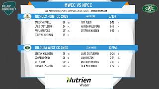 Mildura West CC 2nds v Nichols Point CC 2nds [upl. by Eissed421]