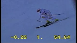 Katrin Gutensohn double DH win Veysonnaz 1990 [upl. by Attennhoj]