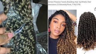 Passion Twist Crochet Braid Hair From Amazon 14 Inch Braids 8 Packs [upl. by Hedges452]