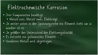 Chemische und elektrochemische Korrosion [upl. by Rekoob]