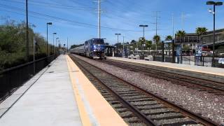 Amtrak OLS 457 amp Amtrak 90208 With The Amfleet Train Through Sorrento Valley Station 04022012 [upl. by Jeramey]