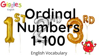 Ordinal Numbers FROM 1 TO 100 [upl. by Sinegold]