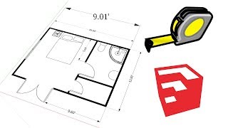 Scale objects in sketchup with tape measure tool [upl. by Annayhs]