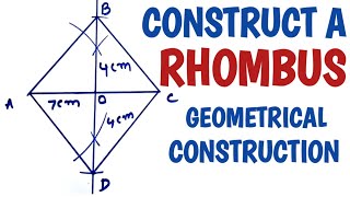 How to construct a rhombus when both diagonal are given [upl. by Limhaj499]