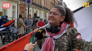 ProPalestine and proIsrael protestors clash at mass rally in central London [upl. by Alithea226]