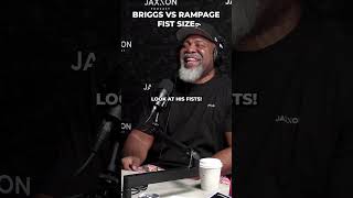 Shannon Briggs vs Rampage Jackson fist size  JAXXON PODCAST [upl. by Annig528]