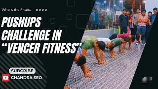 Pushups Challenge in VENCER FITNESS  Who can survive till the end  viralvideo [upl. by Enytsirhc]