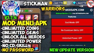 Stickman Warriors Mod Menu Apk v174 Terbaru 2024  Unlimited COINSGEMS amp UNLOCK ALL HEROES [upl. by Anaitat]