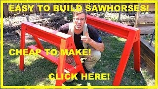 How to Build Sawhorses Easy Sturdy and Cheap PERFECT [upl. by Ahseit]