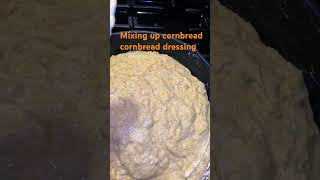 Mixing up cornbread cornbread dressingLet’s Bake a lil Sumin Sumin [upl. by Ahkeber]