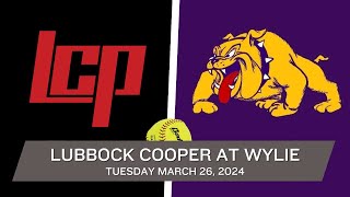 Wylie Bulldog Softball 2024 Wylie Bulldogs vs Lubbock Cooper [upl. by Rausch615]