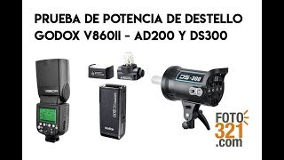 Prueba potencia destello Godox V860II  AD200 DS300 [upl. by Almeria]