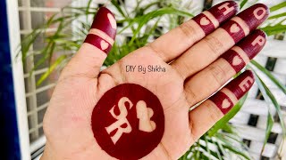 S R couple alphabet mehndi design using stickers and instant mehndi Neha fast cones  trick mehndi [upl. by Aicekal]