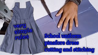 School uniform pinafore dress cutting and stitching Hindi [upl. by Ativ]