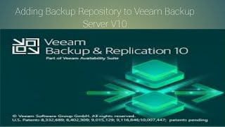 Lec 3 How to Add Backup Repository in Veeam Backup Console V10 [upl. by Rubia]